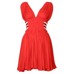 2004 AZZEDINE ALAIA edition red Grecian 'Goddess' dress