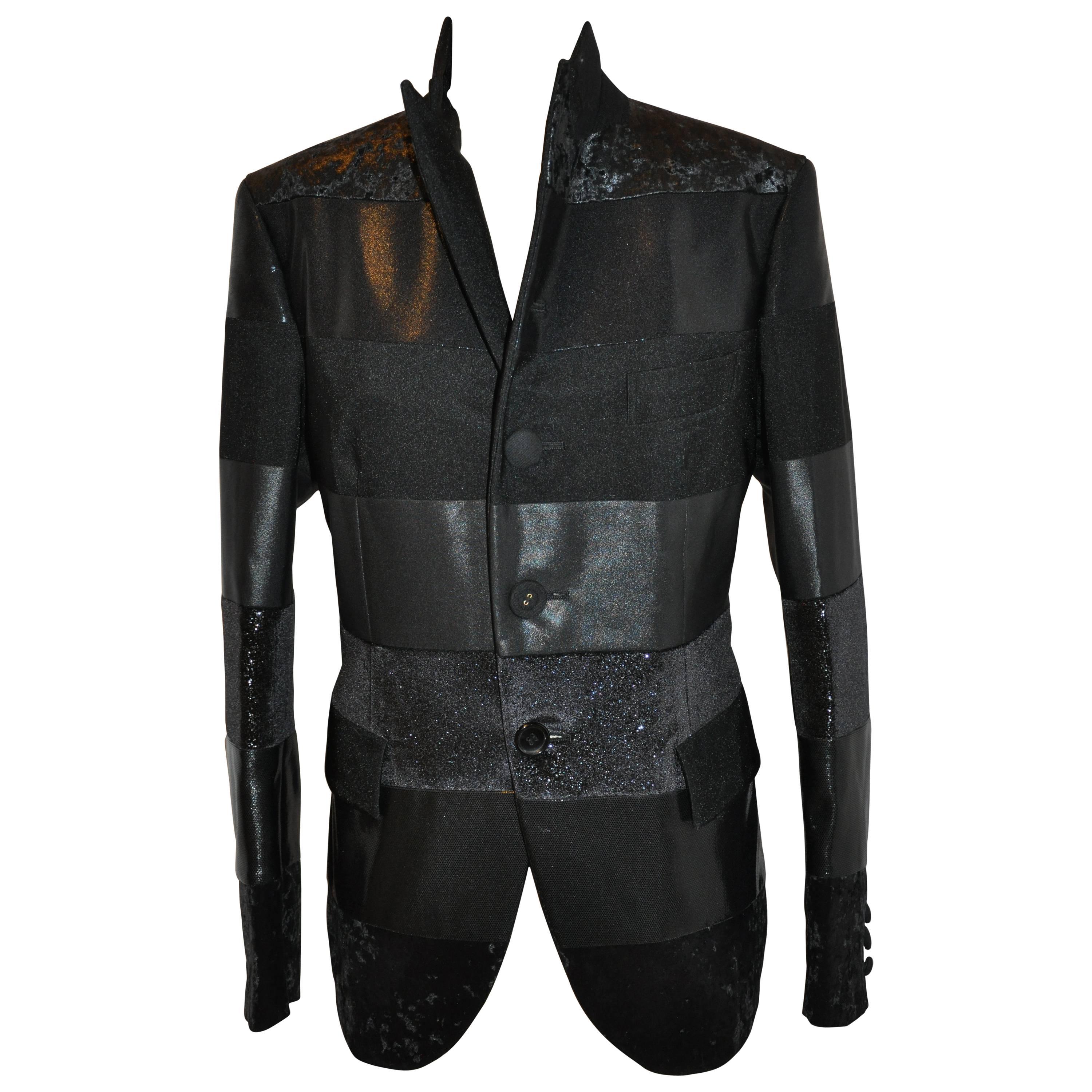 Junya Watanabe 'Comme des Garcons' Black Multi-Textured Evening Jacket For Sale