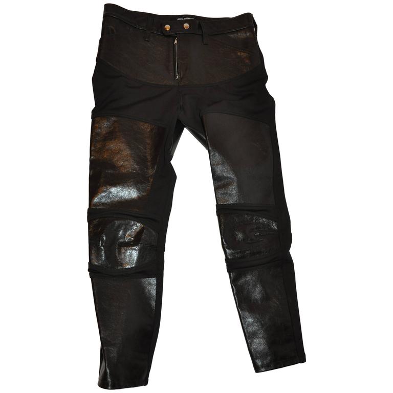 Junya Watanabe Comme des Garcons Black Calf and Lycra Knee Pads Jeans