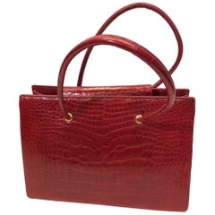 Judith Leiber Red Skin Tote With Coin Purse