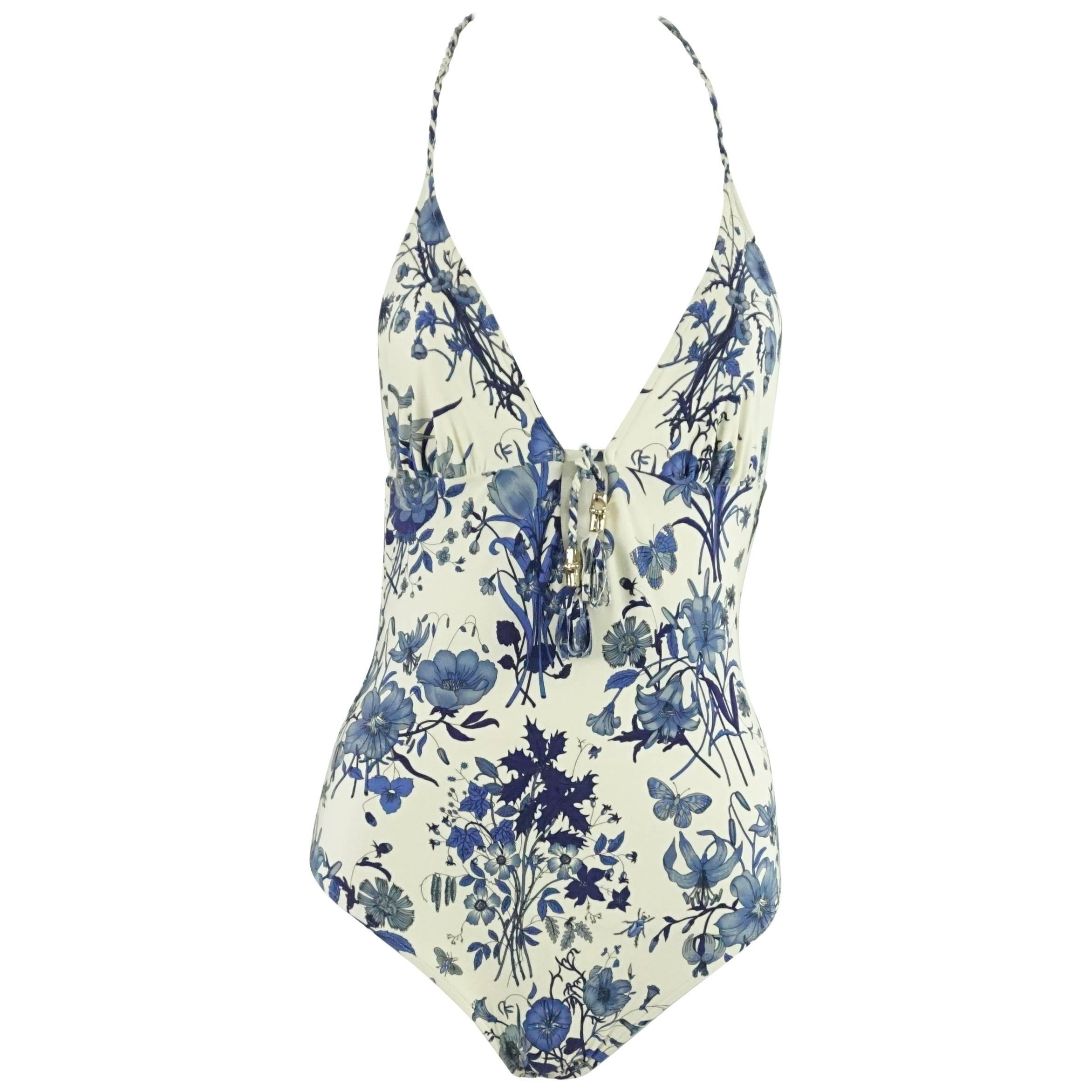 Gucci Blue Floral Print Swimsuit at 1stDibs | swimsuit gucci, gucci ...