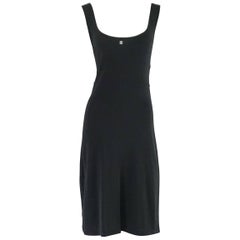 Chanel Black Jersey Slip Dress - 42