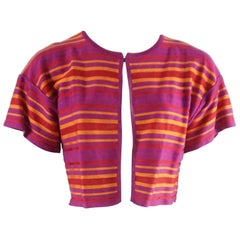 M Missoni Pink, Red and Orange Cotton Knit Bolero - 6