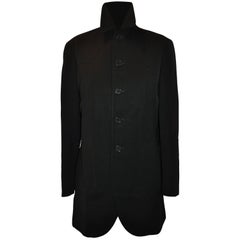 Retro Jean Paul Gaultier Black "Pea Jacket" Style Button Jacket