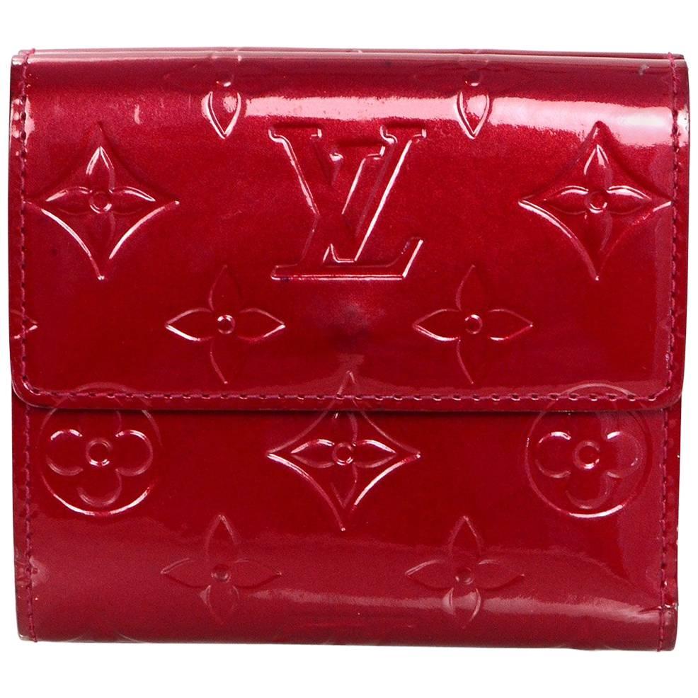 Louis Vuitton Red Pomme d'Amour Monogram Vernis Elise Wallet