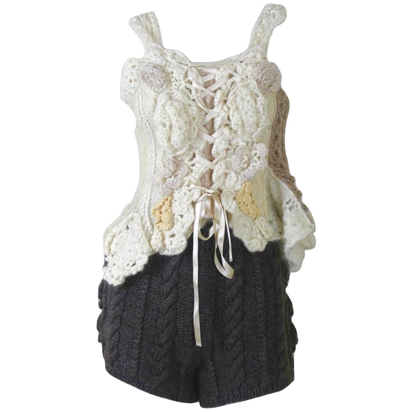 Tao Comme des Garcons 2006 Collection Handknit Corset and Shorts 