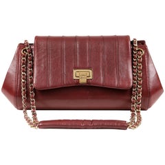 Chanel Burgundy Leather Accordion Flap Bag 11