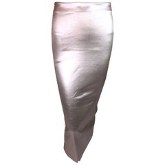Dolce & Gabbana Liquid Silver Wiggle Pencil Skirt 40, F/W 1998 