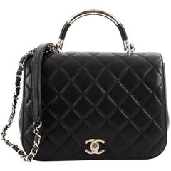 Chanel Carry Chic Flap Bag Quilted Lambskin Medium