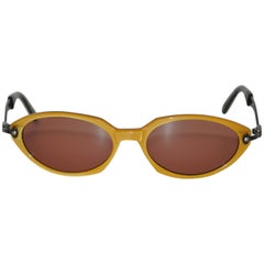 Jean Paul Gaultier Goldene Lucite-Sonnenbrille mit schwarzem Lucite-Innenraum