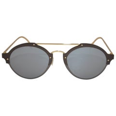 Illesteva Polished Gold Hardware Hand-Made Frame with Studs Sunglasses