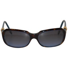 Türkisfarbene Arms-Sonnenbrille von Tiffany & Co mit Gold ""Love""-Beschlägen