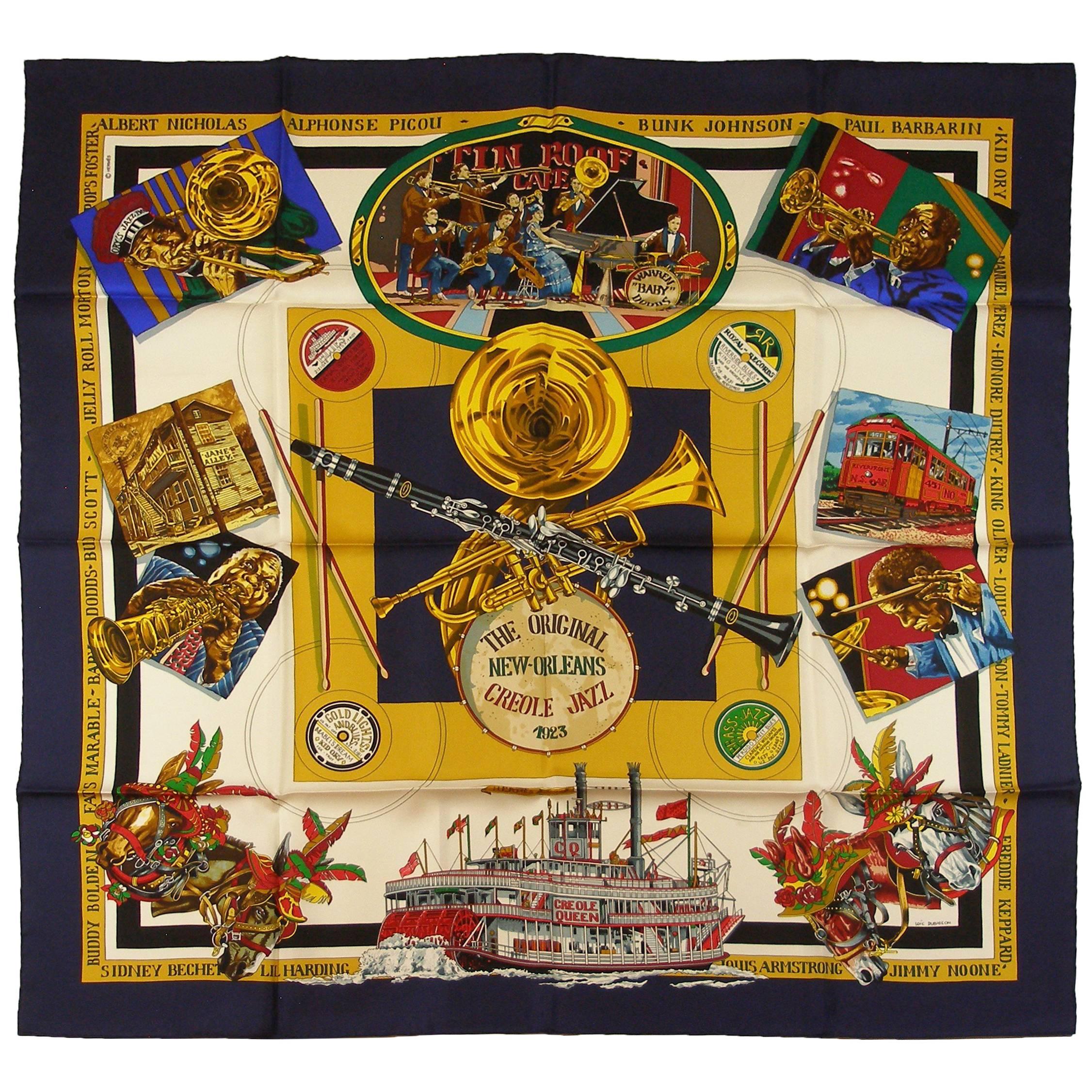 RARE / Hermès Made in France New Orléans Silk Twill Scarf 90cm / BRAND NEW