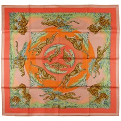 Hermès Made in France Tendresse Féline scarf silk 90 cm / BRAND NEW