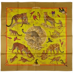 Hermès Made in France Tendresse Féline scarf silk 90 cm / BRAND NEW