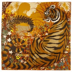  Hermès Tyger Tyger Scarf Silk 90 cm / BRAND NEW