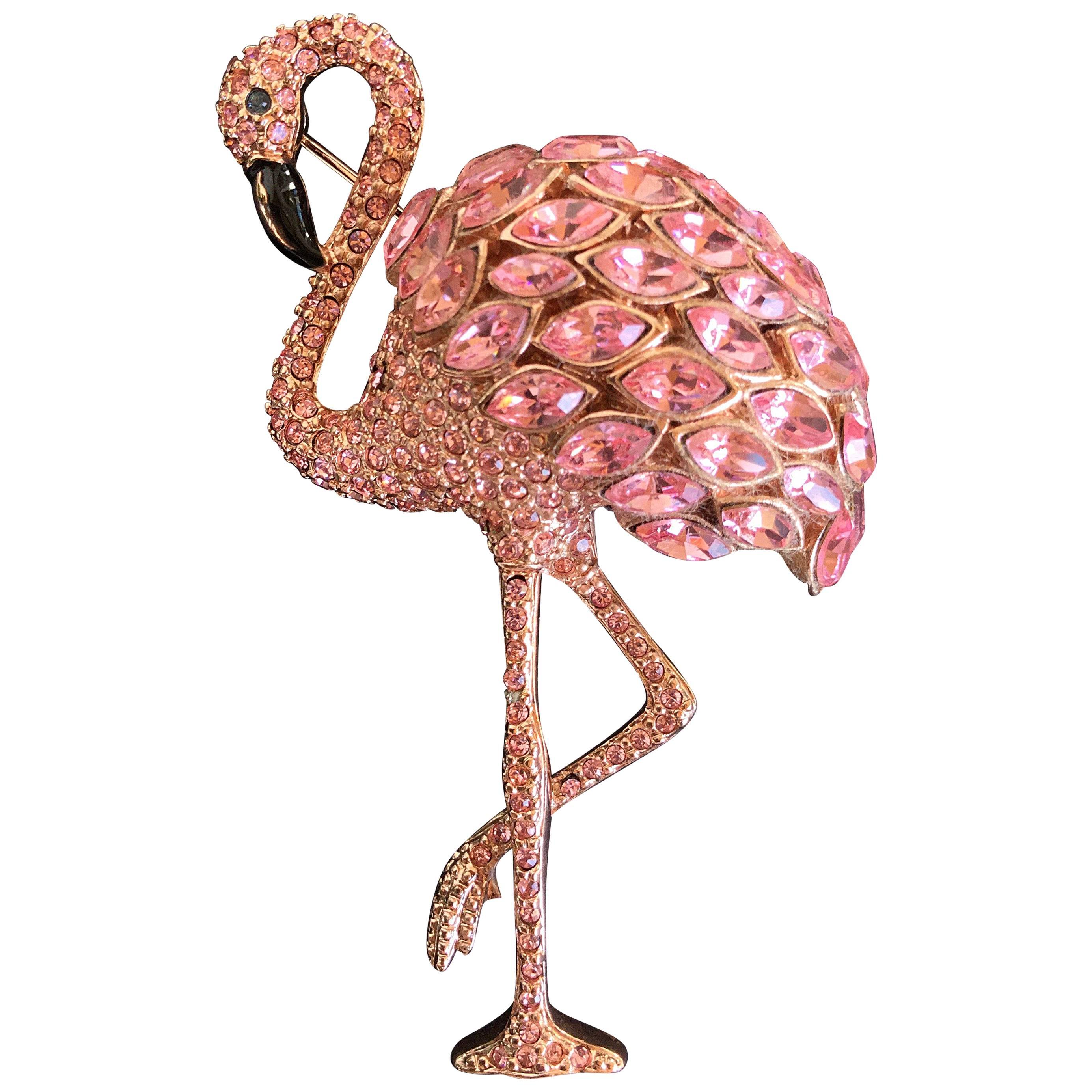 Early Butler and Wilson Pink Flamingo Brooch. 1980's.