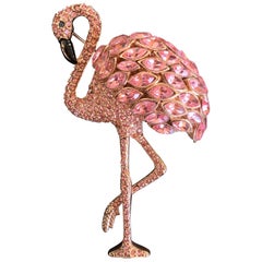 Vintage Early Butler and Wilson Pink Flamingo Brooch. 1980's.