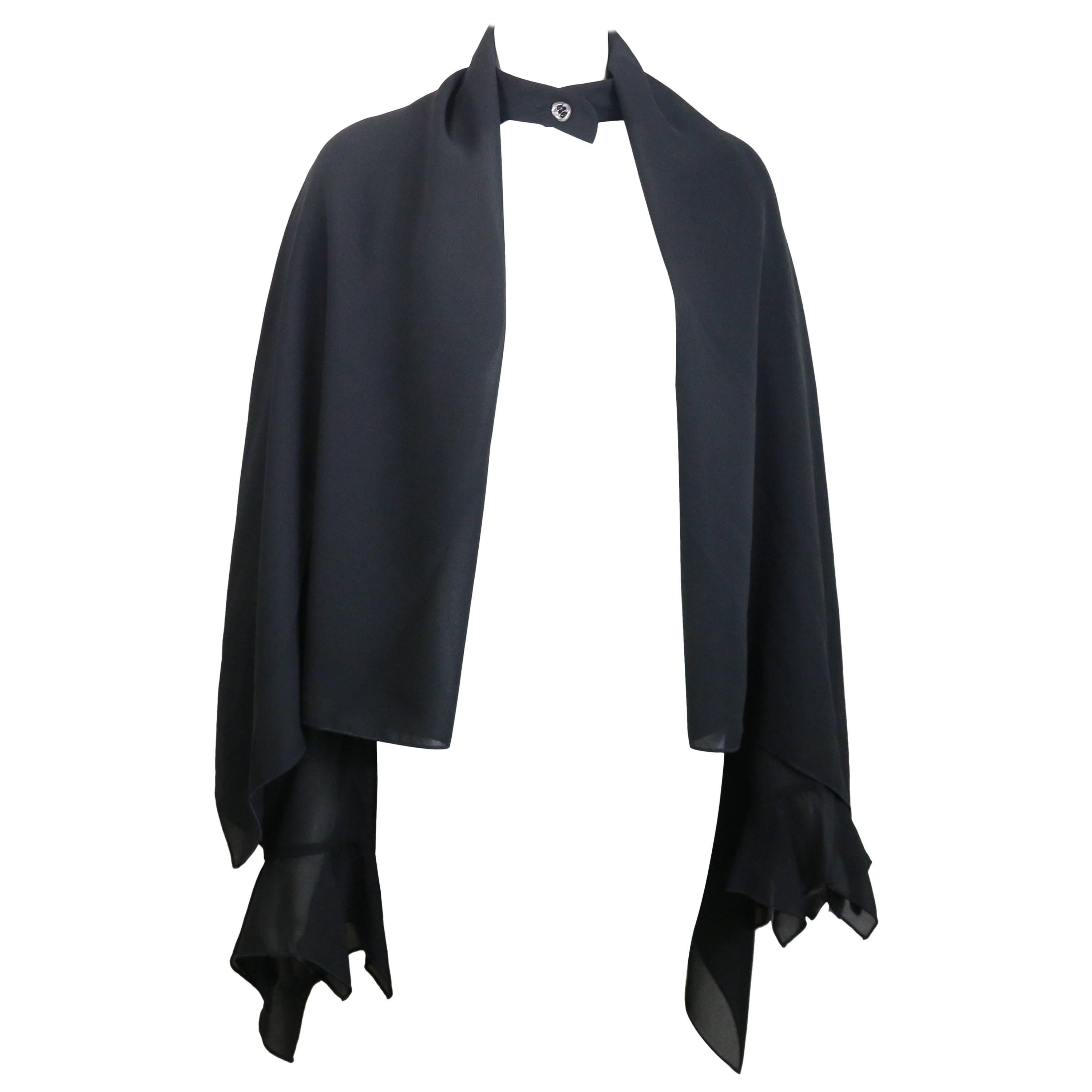 Ikons Black Polyester Cape Sleeves Jacket  For Sale