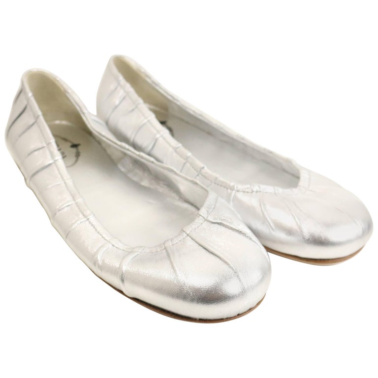 prada metallic flats