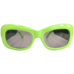 Gianni Versace Green Croc Leather Sunglasses 