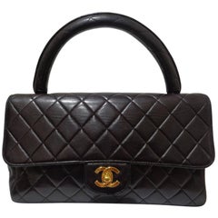 Chanel Dark Brown Gold hardware "Kelly" handbag