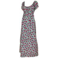 1970s Bonwit Teller floral Print Cotton Maxi Dress