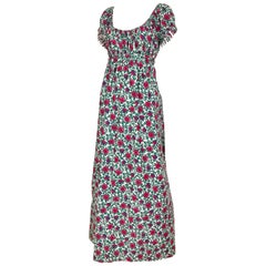 1970s Bonwit Teller floral Print Cotton Maxi Dress 10