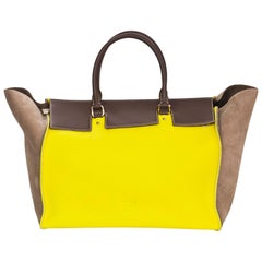 CH Carolina Herrera Beige & Yellow Tote Bag with Dust Bag