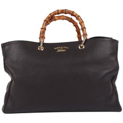 Gucci Bamboo Shopper Tote Bag L - black leather