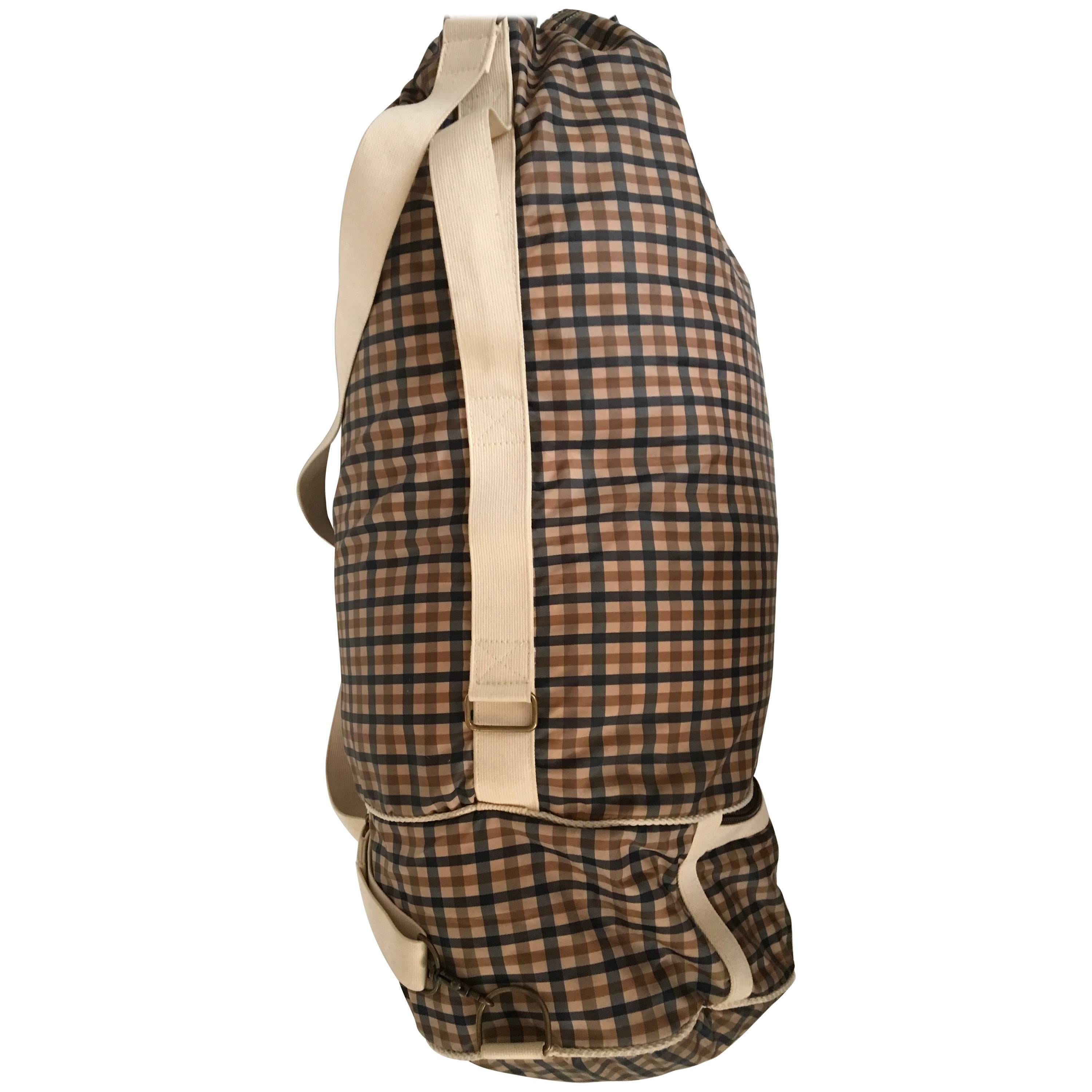 1980’s Aquascutum Travel Duffle Bag w/ Separate Garment Bag For Sale