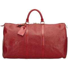 Louis Vuitton Red Epi Keepall 50 11