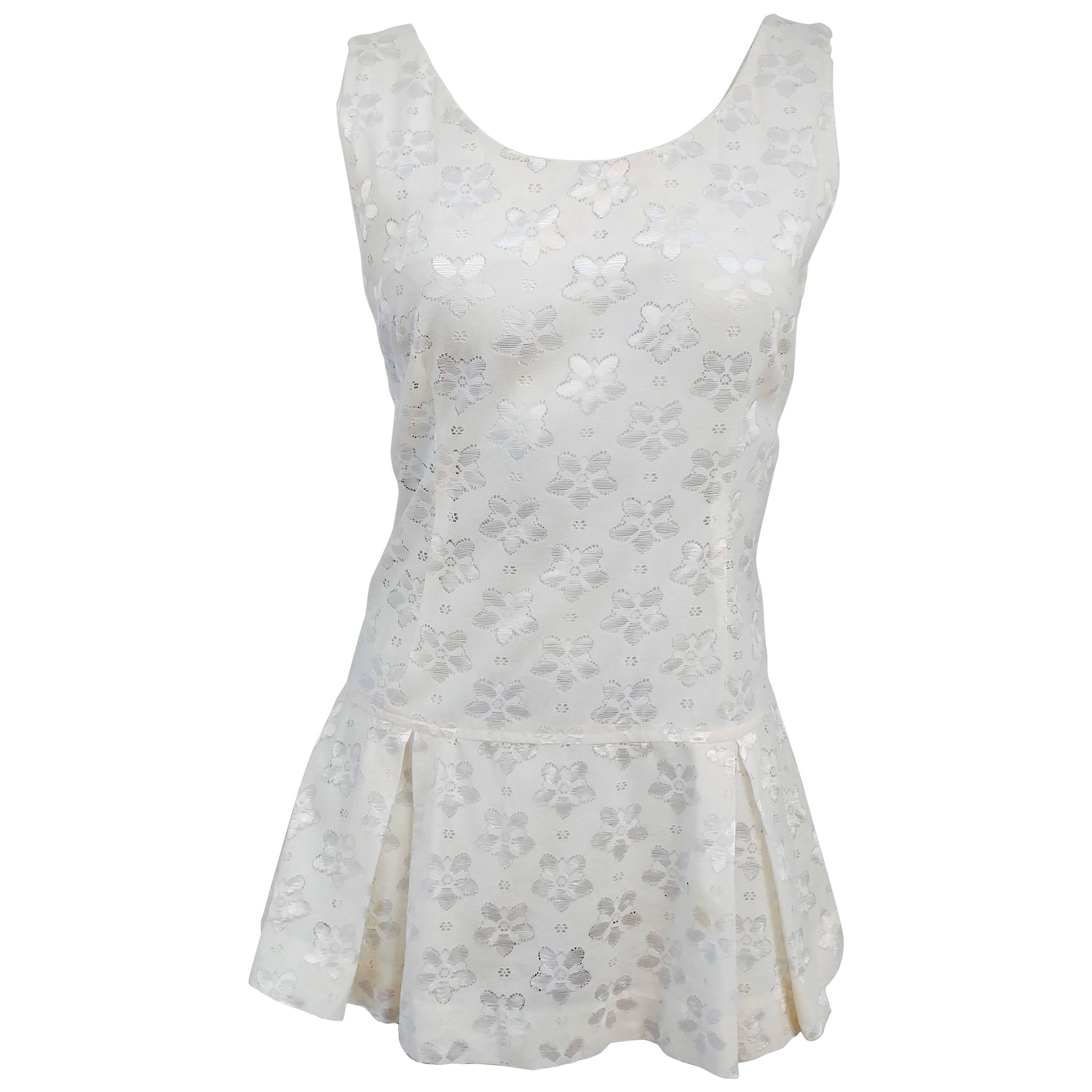 60s White Lace Tennis Dress