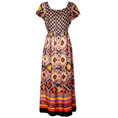 Lanvin Printed Silk Dress circa 1970s 6