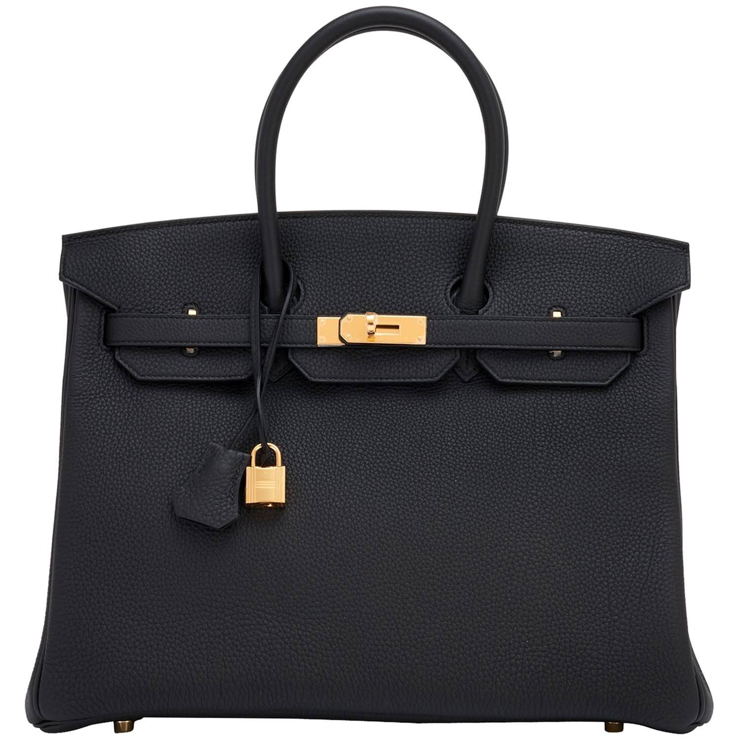 Hermes Birkin 35cm Black Togo Gold Hardware Bag C Stamp 2018