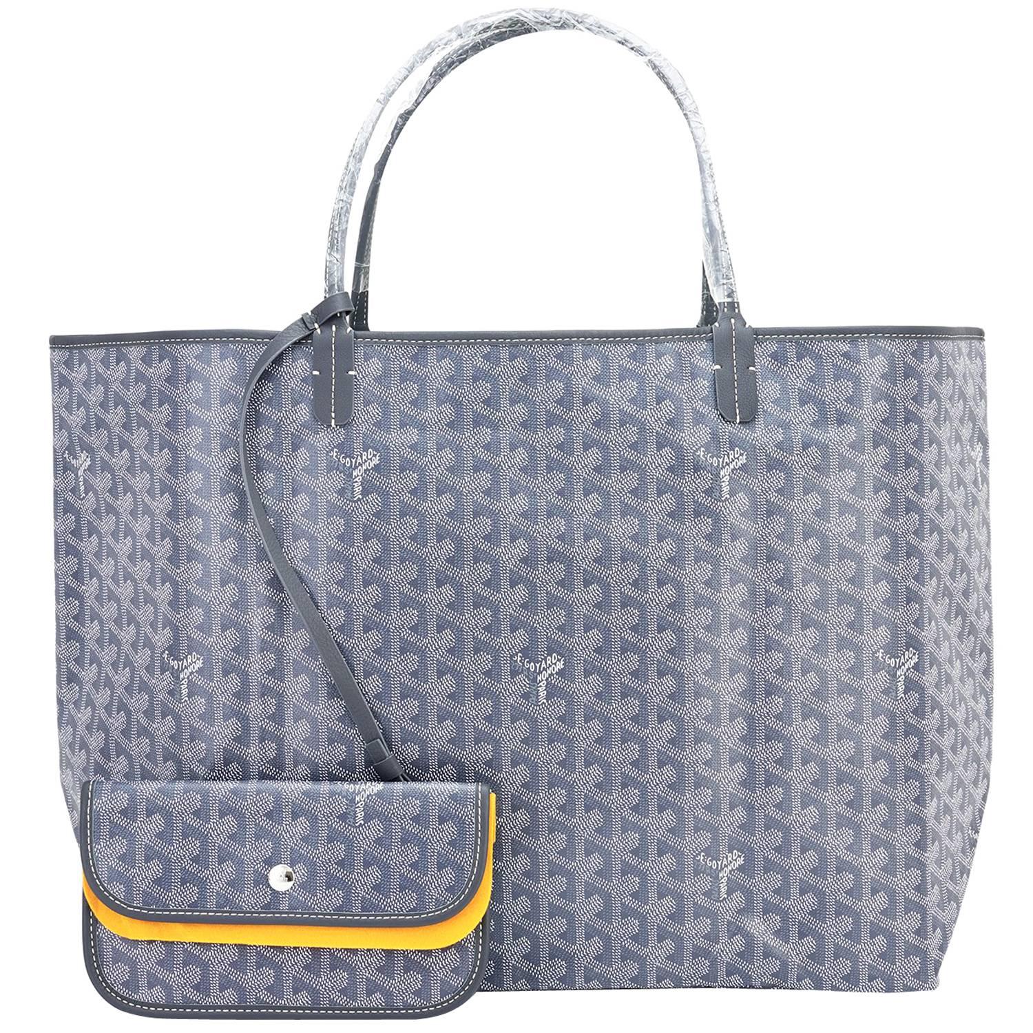 Goyard Grey St Louis GM Chevron Tote Bag Chic