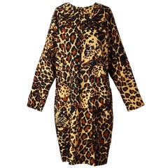 Saint Laurent Rive Gauche Leopard Print Dress