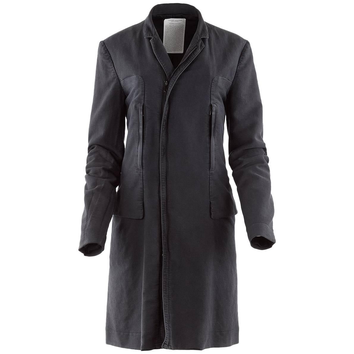 Undercover - Manteau de voiture en coton anthracite à poches zippées, en état neuf en vente