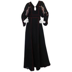1970-74 Janice Wainwright Extensively Embroidered Caftan Dress 4
