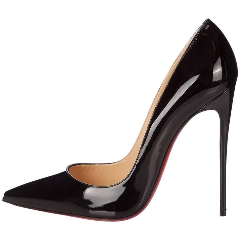 Christian Louboutin New Sold Out Black Patent Leather So Kate Pumps Heels  in Box For Sale at 1stDibs