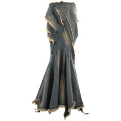 Junya Watanabe Jupe évasée en denim:: coupe en biais:: printemps-été 2002