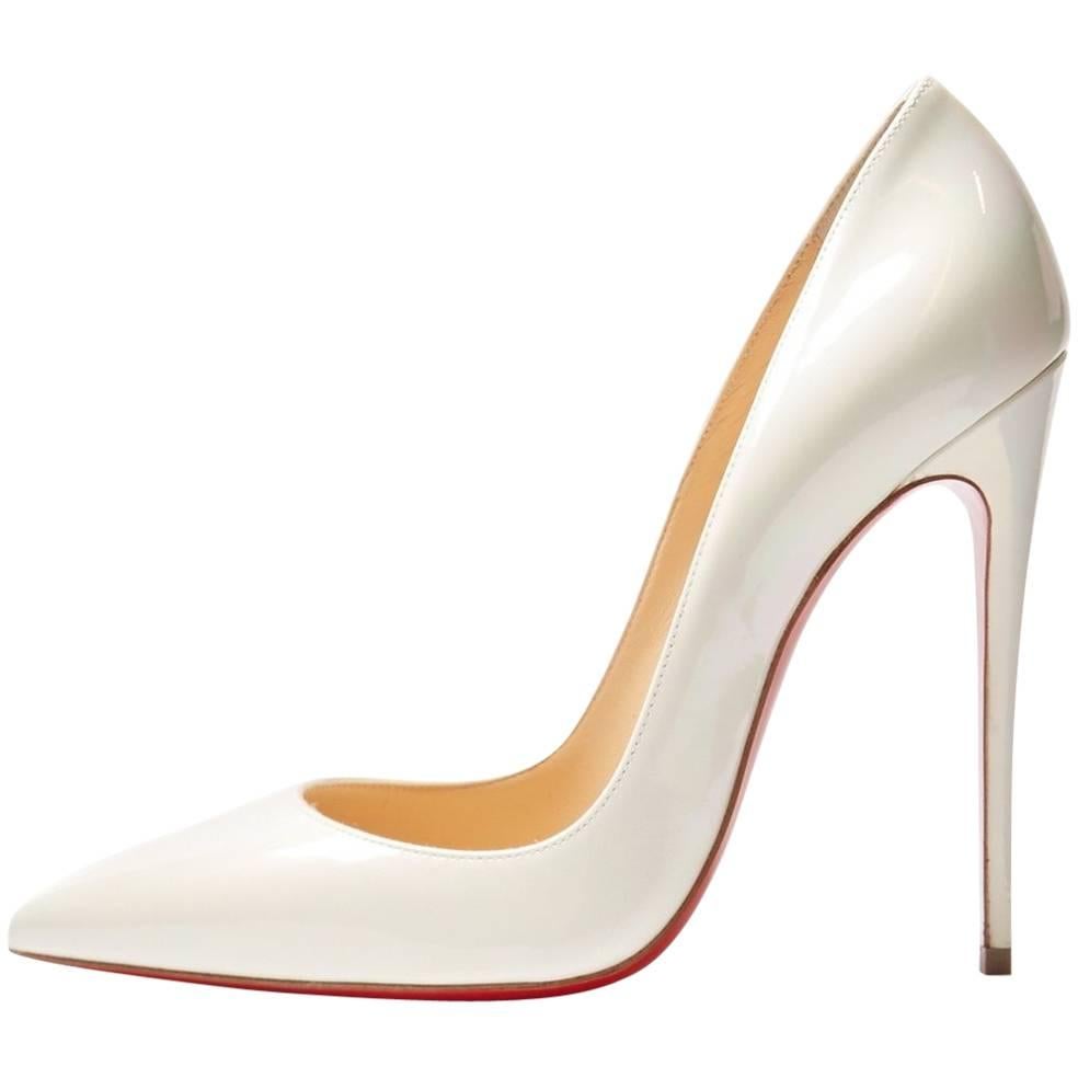 Christian Louboutin New Sold Out White Iridescent So Kate Heels Pumps in Box