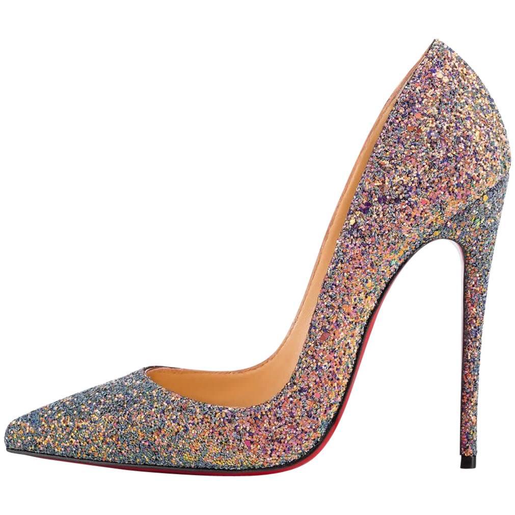 Christian Louboutin New Princess Glitter So Kate Heels Pumps in Box