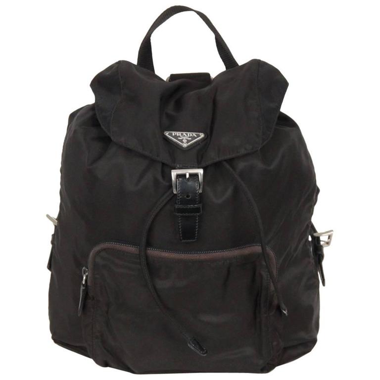 PRADA Black Nylon Canvas BACKPACK BAG For Sale at 1stdibs