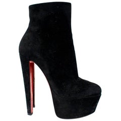 Christian Louboutin Black Fierce Suede Platform Boots