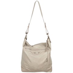 Used BALENCIAGA Gray Leather ARENA CLASSIC DAY Shoulder Bag