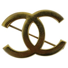 Vintage Chanel Double C Golden Brooche