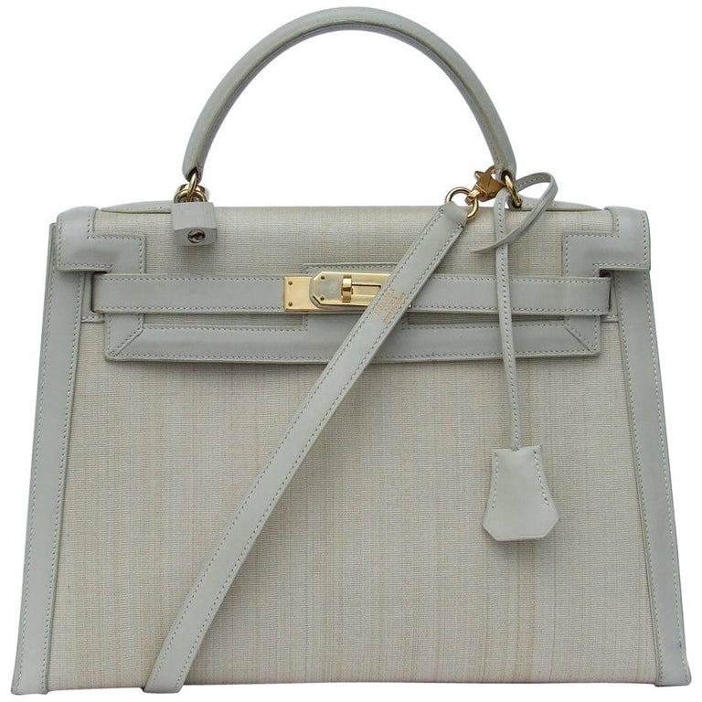 Hermès Vert Olive Ostrich 32cm Kelly Bag at 1stDibs