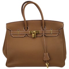 Gorgeous 2009 Hermes Birkin 35 Gold Togo Bag with Golden Hardware 2