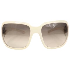 Chanel White Frame "CC" Logo Sunglasses 